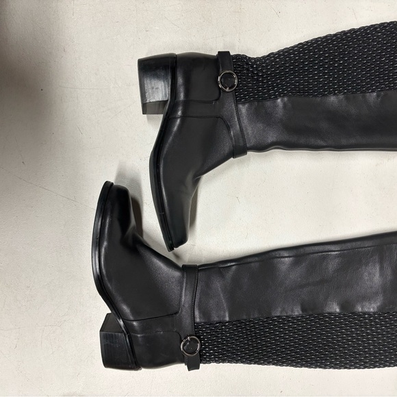 VANELi Valyn Women's Riding Boot Leather Textured Back Detailing Buckle Size 7.5 - Picture 1 of 12